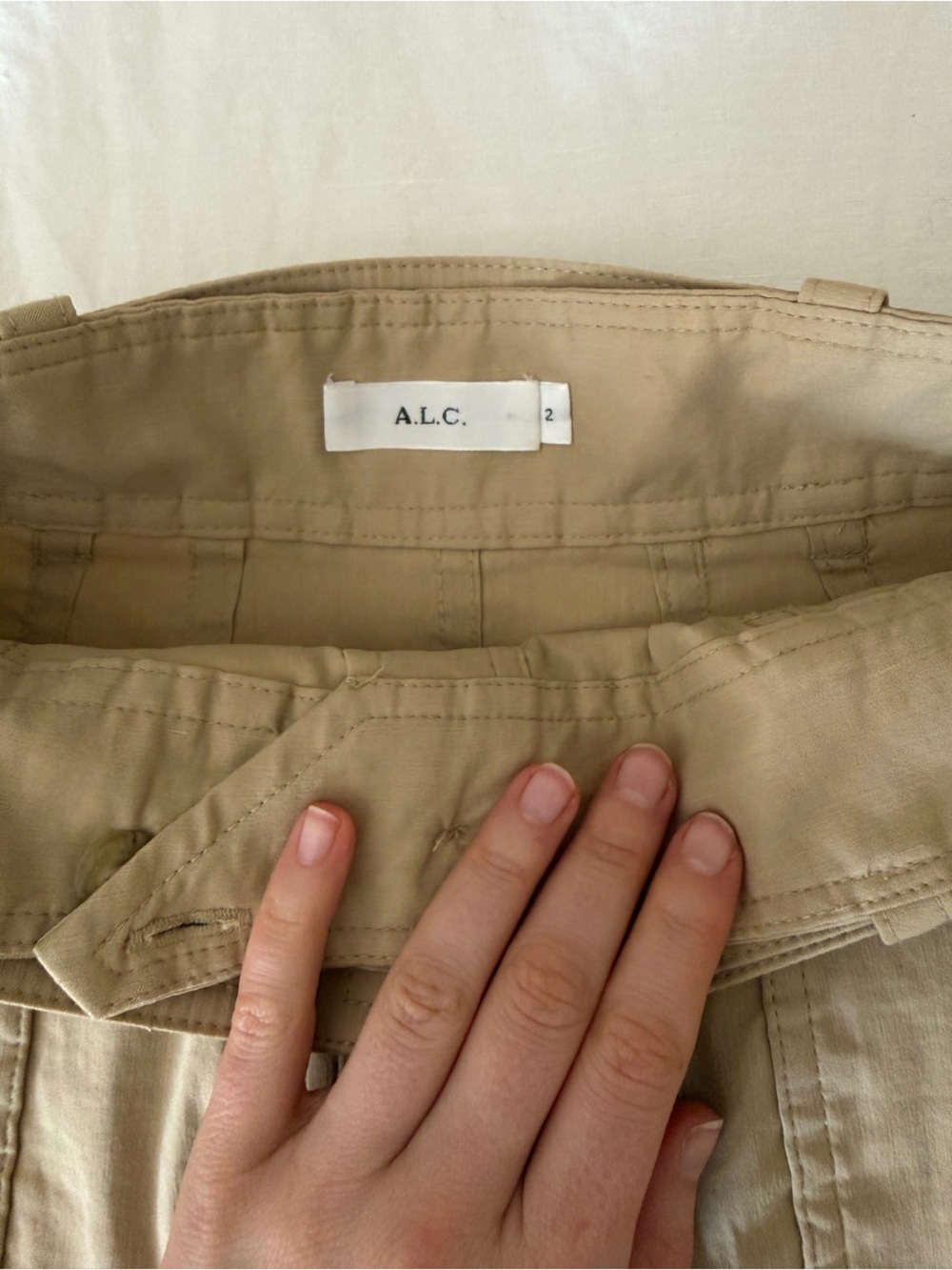 A.L.C. Sand Button-Front Ruffle Mini Skirt - Picture 4 of 4
